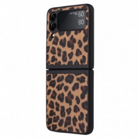 Folio Cover Samsung Galaxy Z Flip 3 5G Custodia in pelle Leopardo