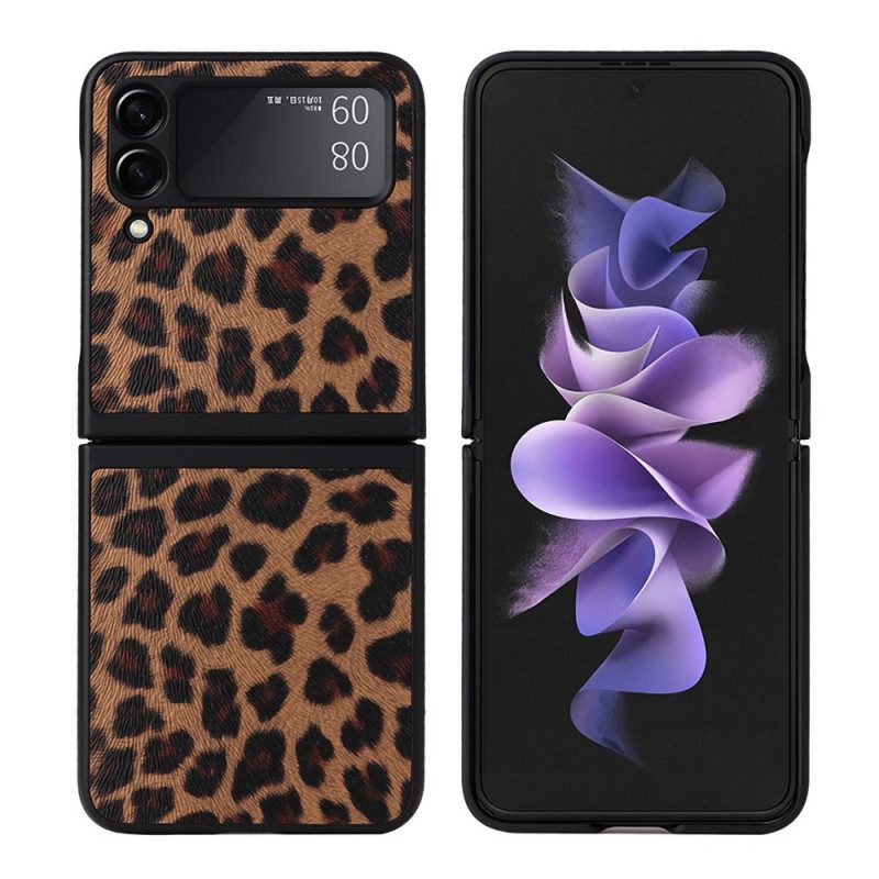 Folio Cover Samsung Galaxy Z Flip 3 5G Custodia in pelle Leopardo