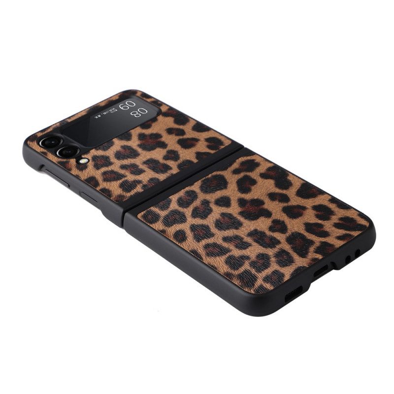 Folio Cover Samsung Galaxy Z Flip 3 5G Custodia in pelle Leopardo