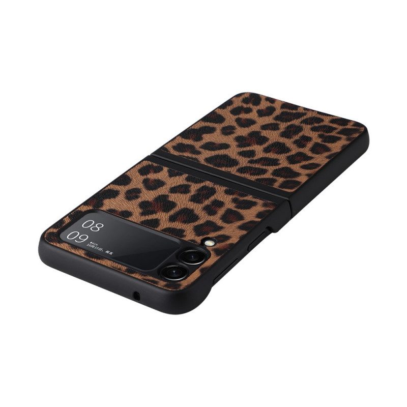 Folio Cover Samsung Galaxy Z Flip 3 5G Custodia in pelle Leopardo