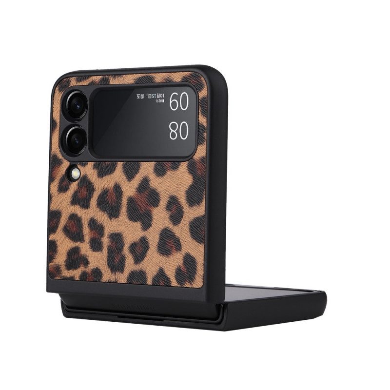 Folio Cover Samsung Galaxy Z Flip 3 5G Custodia in pelle Leopardo