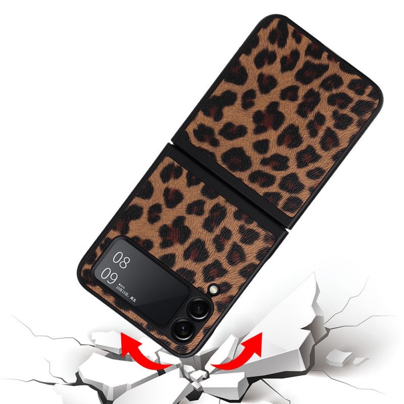 Folio Cover Samsung Galaxy Z Flip 3 5G Custodia in pelle Leopardo