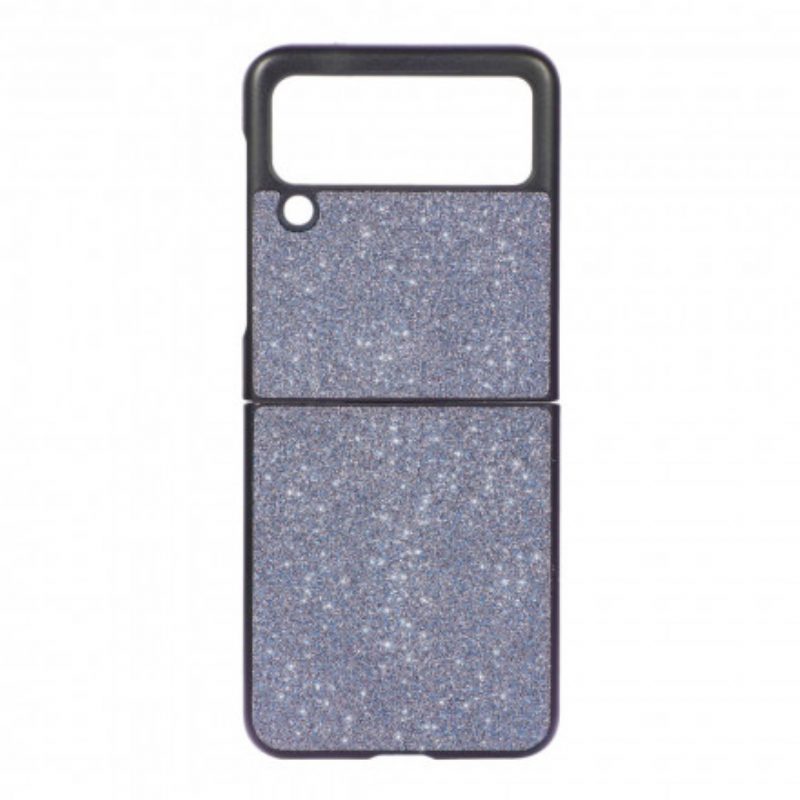 Folio Cover Samsung Galaxy Z Flip 3 5G Custodia in pelle Paillettes Premium