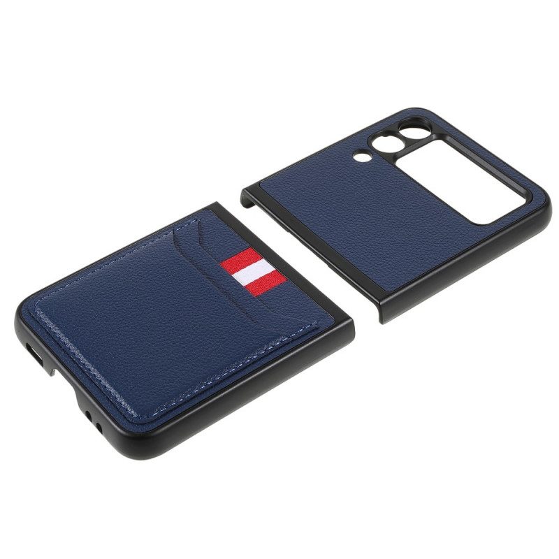 Folio Cover Samsung Galaxy Z Flip 3 5G Custodia in pelle Portacarte Tricolore