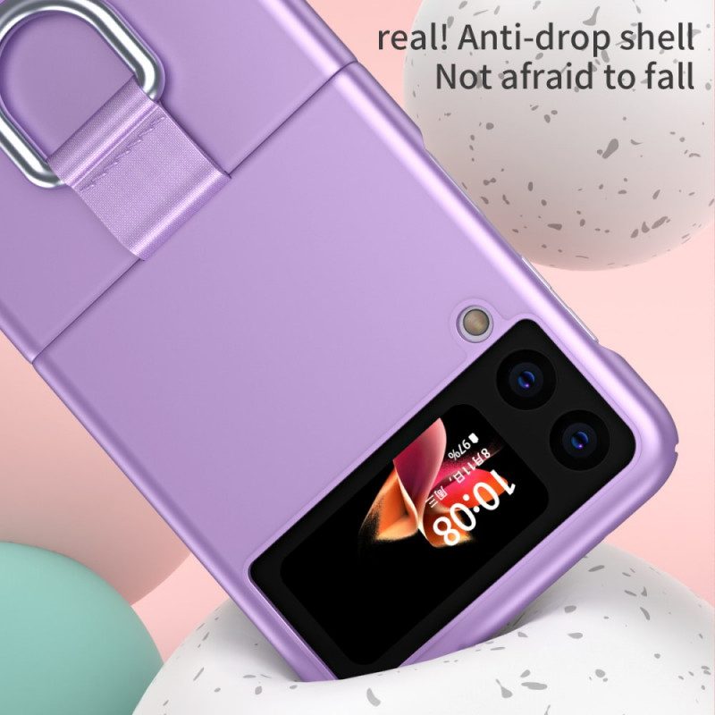 Folio Cover Samsung Galaxy Z Flip 3 5G Custodia in pelle Skin-touch Con Anello