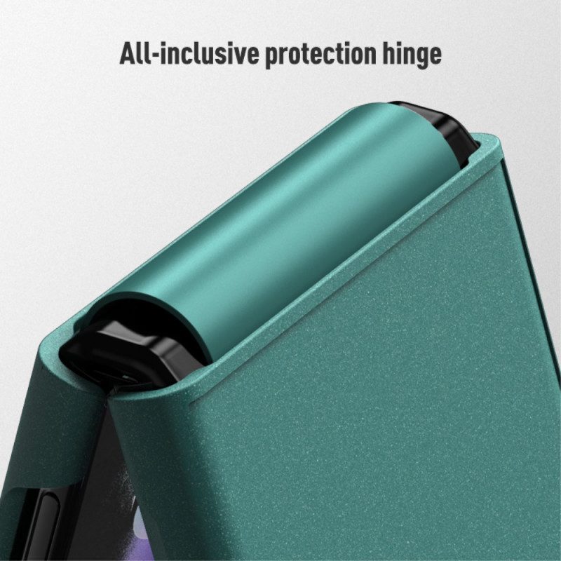 Folio Cover Samsung Galaxy Z Flip 3 5G Custodia in pelle Stile Sabbiato