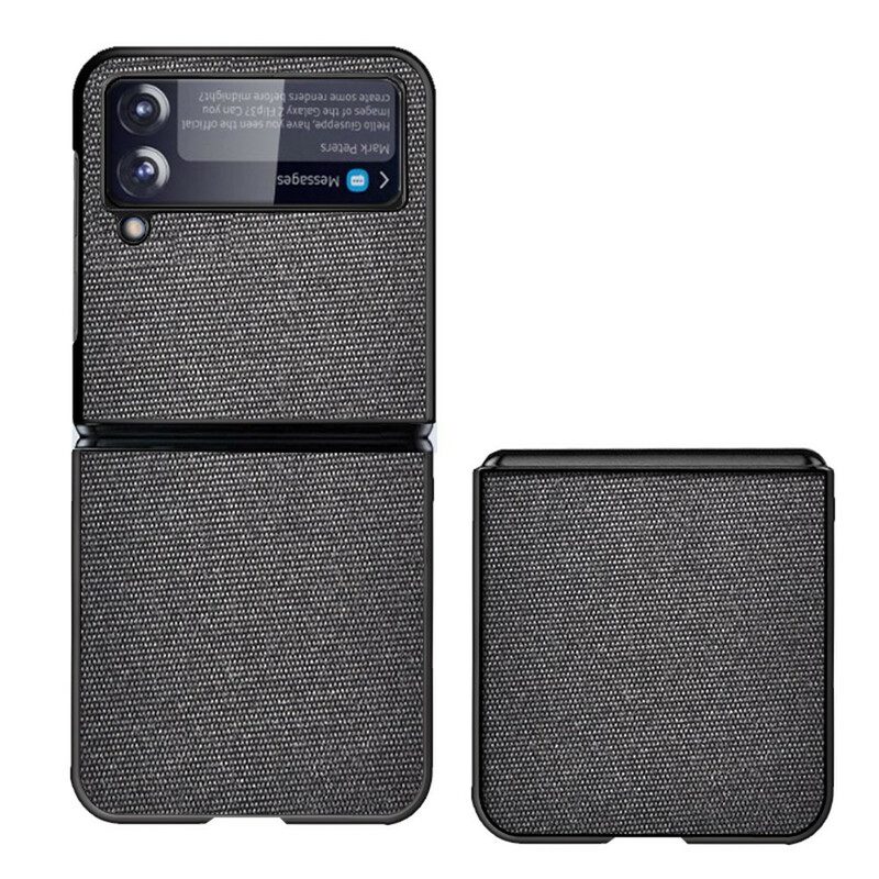 Folio Cover Samsung Galaxy Z Flip 3 5G Custodia in pelle Struttura Del Tessuto