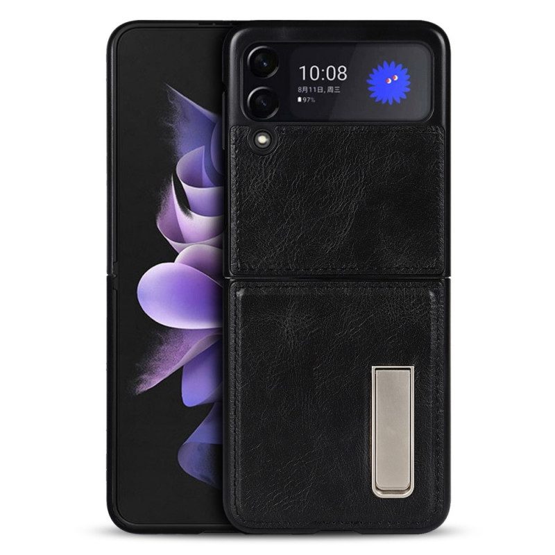 Folio Cover Samsung Galaxy Z Flip 3 5G Custodia in pelle Supporto In Pelle Stile