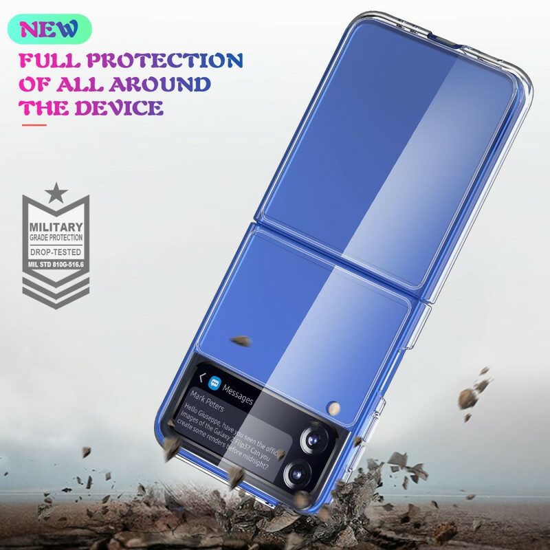 Folio Cover Samsung Galaxy Z Flip 3 5G Custodia in pelle Trasparente