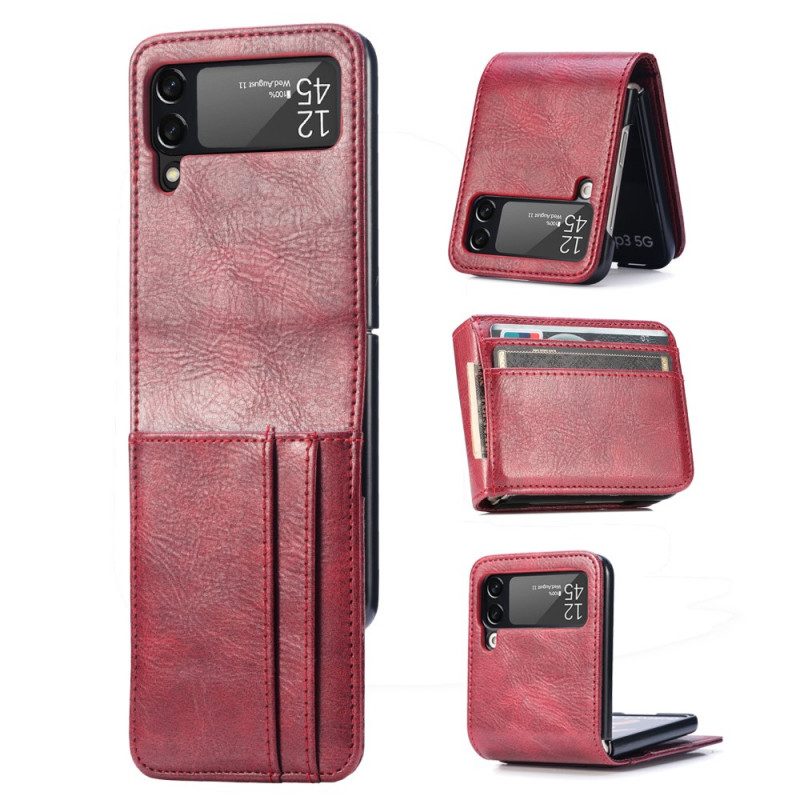 Folio Cover Samsung Galaxy Z Flip 3 5G Portafoglio Custodia in pelle Portafoglio In Pelle Stile