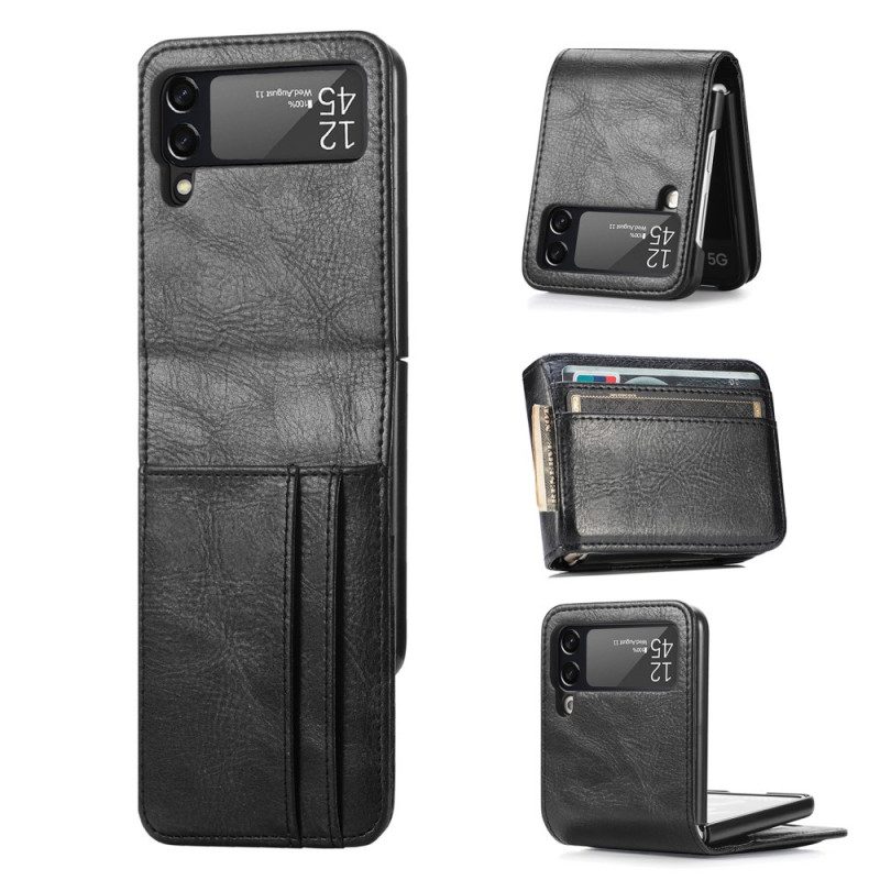 Folio Cover Samsung Galaxy Z Flip 3 5G Portafoglio Custodia in pelle Portafoglio In Pelle Stile