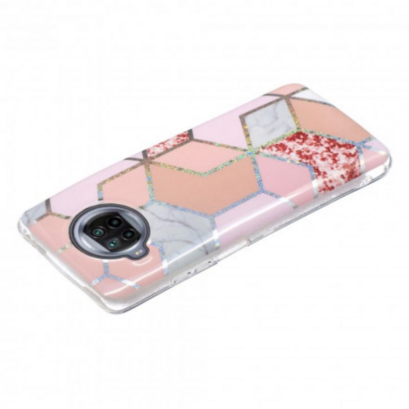 Cover Xiaomi Mi 10T Lite Marmo Con Design Glitterato