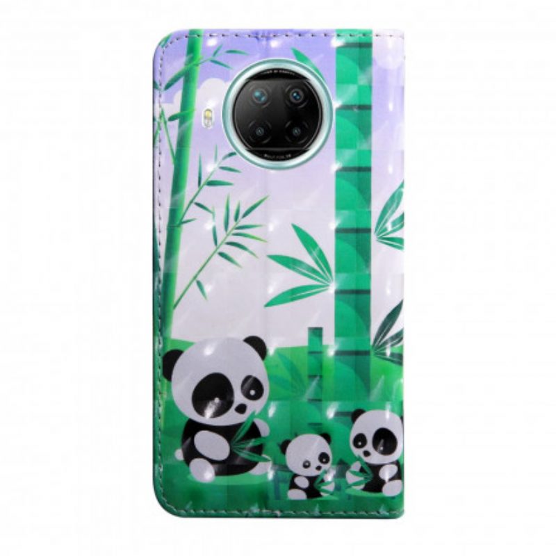 Custodia in pelle Xiaomi Mi 10T Lite Famiglia Panda