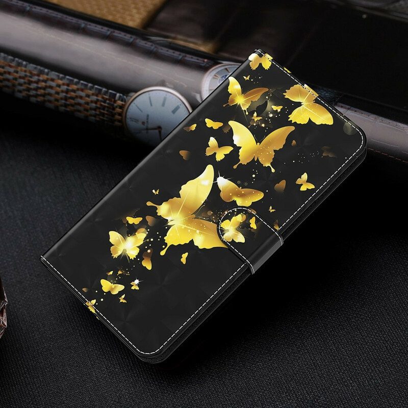 Custodia in pelle Xiaomi Mi 10T Lite Farfalle Gialle