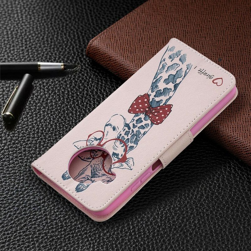 Custodia in pelle Xiaomi Mi 10T Lite Giraffa Intelligente