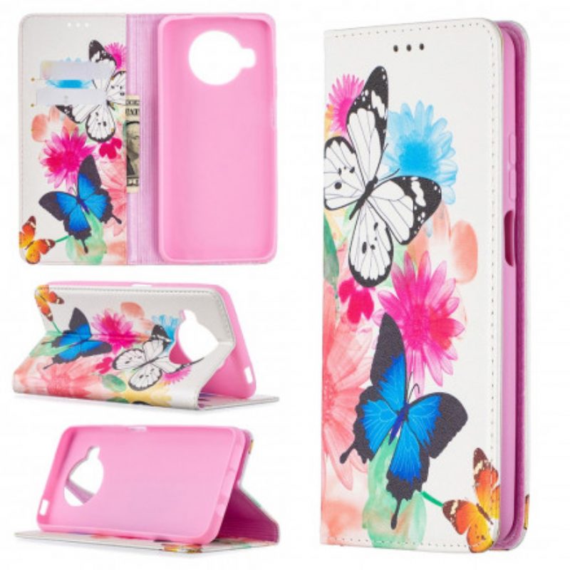 Folio Cover Xiaomi Mi 10T Lite Custodia in pelle Farfalle Colorate