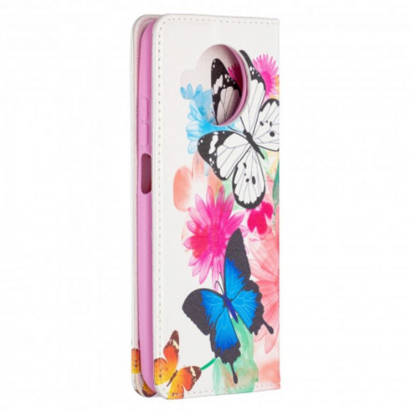 Folio Cover Xiaomi Mi 10T Lite Custodia in pelle Farfalle Colorate