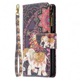 Folio Cover Xiaomi Mi 10T Lite Tasca Con Zip A Forma Di Elefante