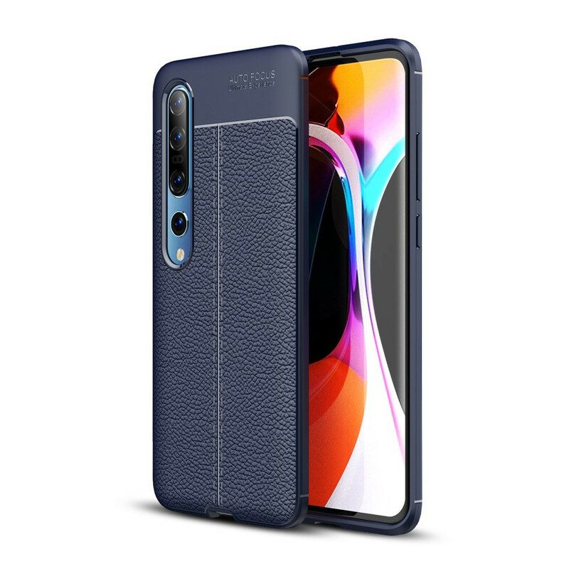 Cover Xiaomi Mi 10 / 10 Pro Doppia Linea Litchi Effetto Pelle