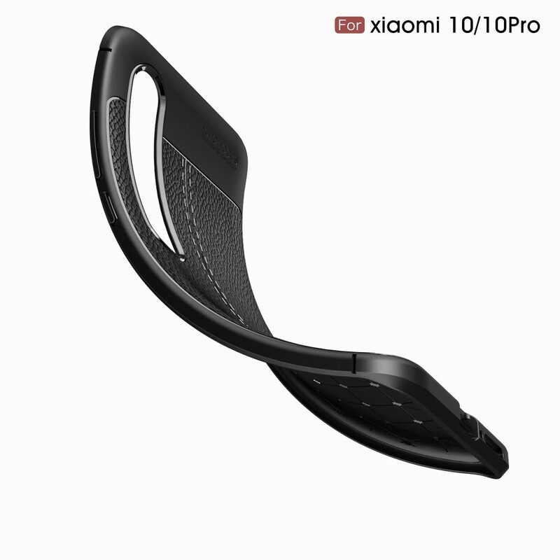 Cover Xiaomi Mi 10 / 10 Pro Doppia Linea Litchi Effetto Pelle