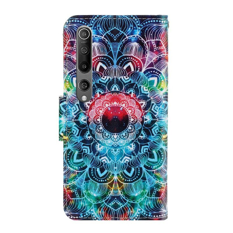 Custodia in pelle Xiaomi Mi 10 / 10 Pro Mandala Con Spalline Vistose