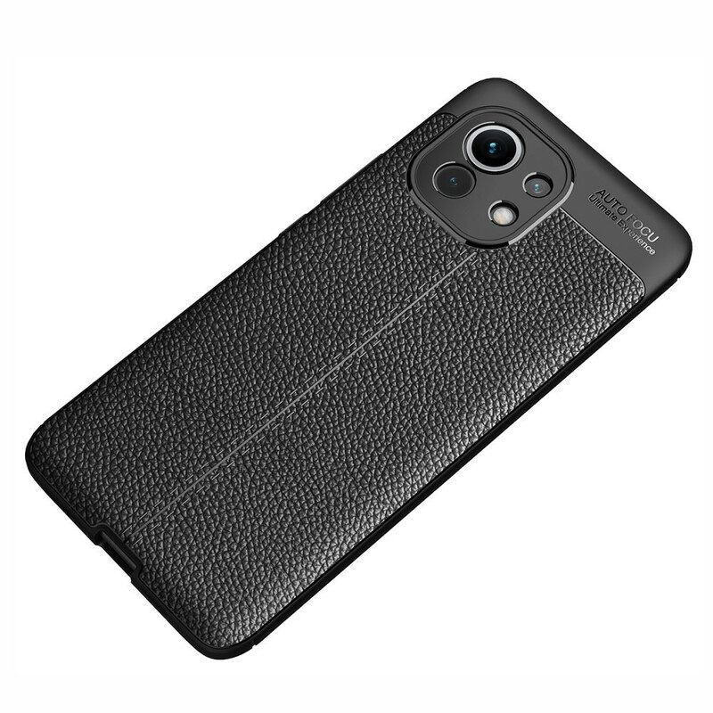 Cover Xiaomi Mi 11 (5G) Doppia Linea Litchi Effetto Pelle