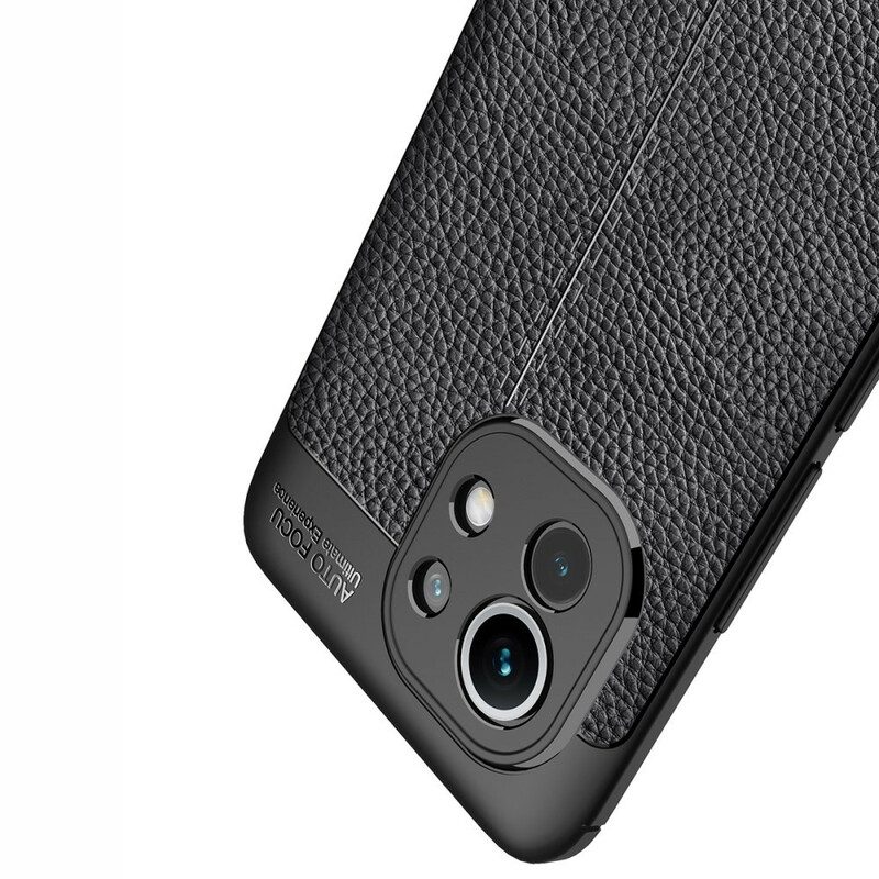 Cover Xiaomi Mi 11 (5G) Doppia Linea Litchi Effetto Pelle