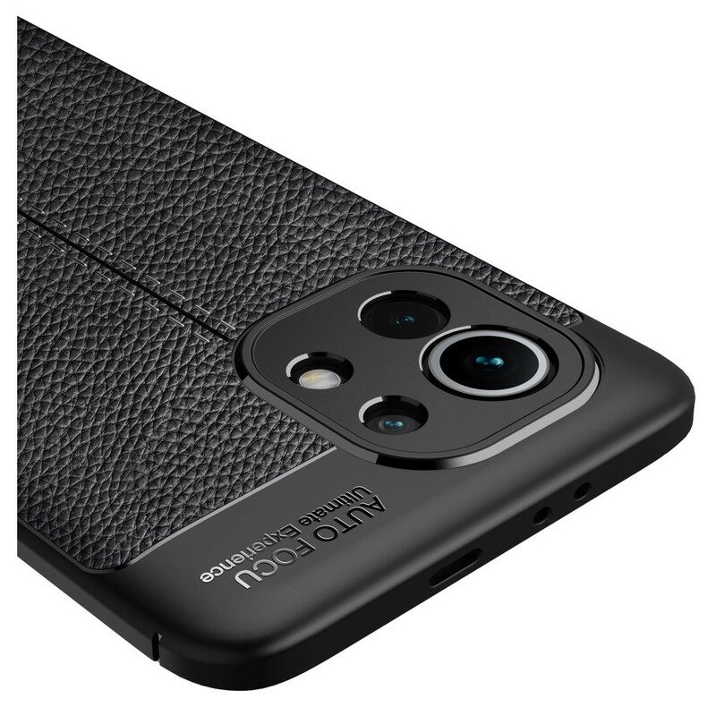 Cover Xiaomi Mi 11 (5G) Doppia Linea Litchi Effetto Pelle