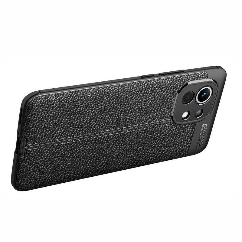 Cover Xiaomi Mi 11 (5G) Doppia Linea Litchi Effetto Pelle