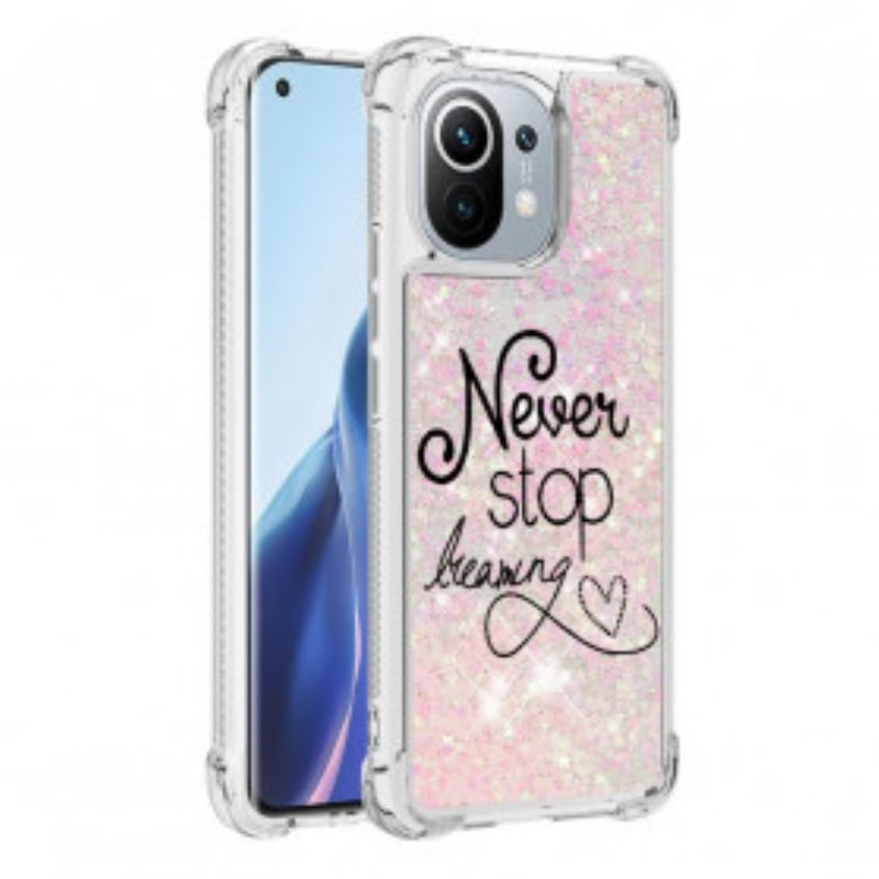 Cover Xiaomi Mi 11 (5G) Non Smettere Mai Di Sognare Glitter