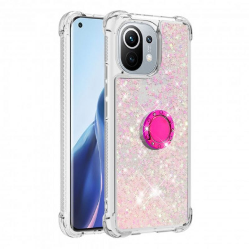 Cover Xiaomi Mi 11 (5G) Paillettes Con Supporto Ad Anello