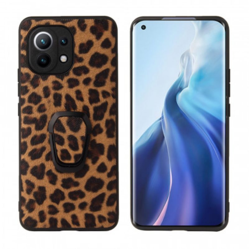 Cover Xiaomi Mi 11 (5G) Supporto Per Anello Stile Leopardo