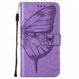 Custodia in pelle Xiaomi Mi 11 (5G) Design A Farfalla Con Cordino