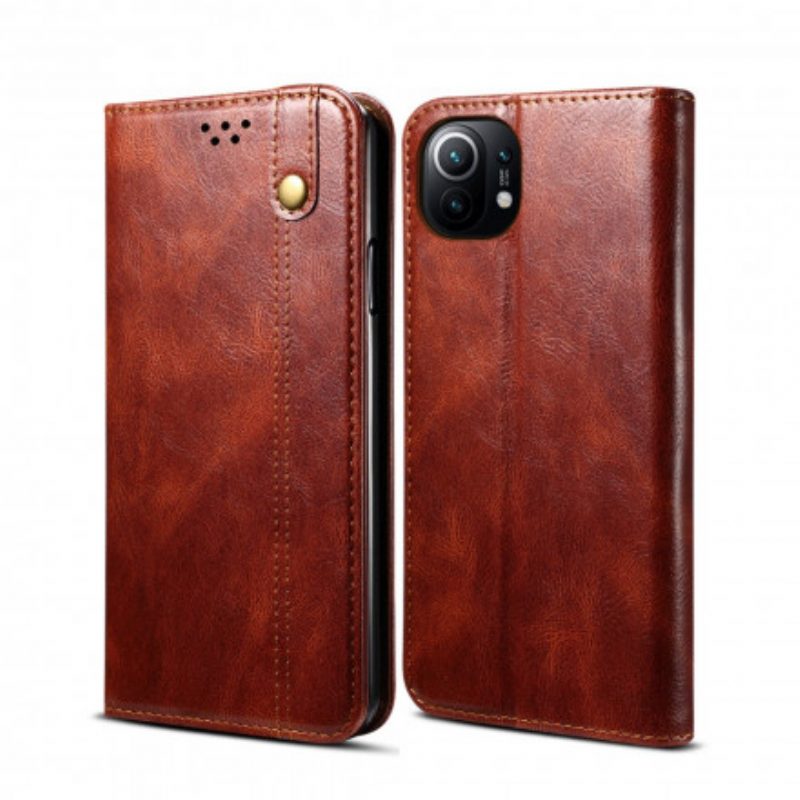 Folio Cover Xiaomi Mi 11 (5G) Custodia in pelle Ecopelle Cerata