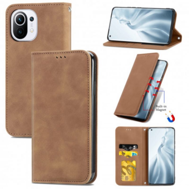 Folio Cover Xiaomi Mi 11 (5G) Custodia in pelle Ecopelle Vintage