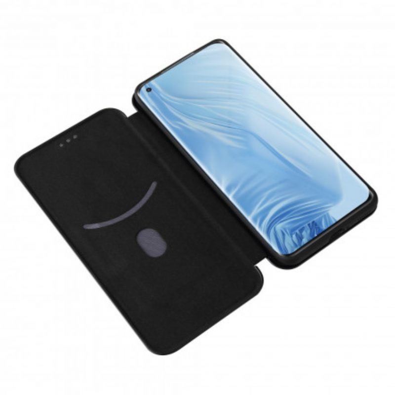 Folio Cover Xiaomi Mi 11 (5G) Custodia in pelle Fibra Di Carbonio Con Anello Di Supporto