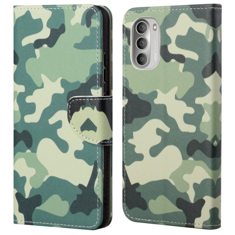 Custodia in pelle Moto G51 5G Camuffamento Militare