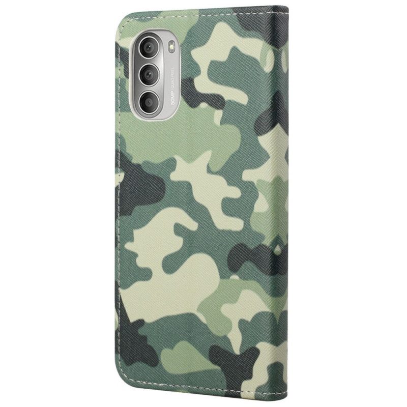 Custodia in pelle Moto G51 5G Camuffamento Militare