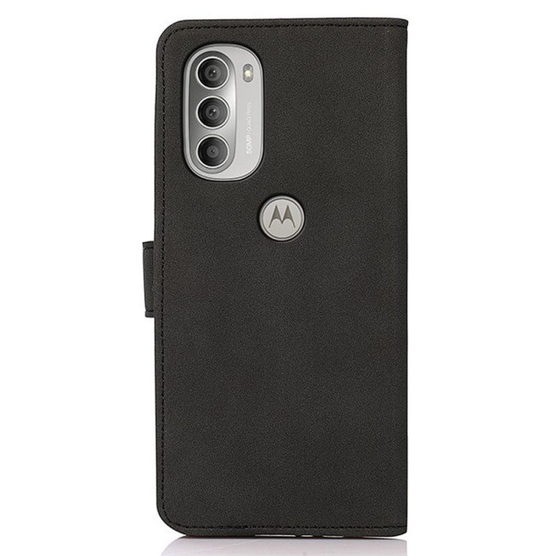 Custodia in pelle Moto G51 5G Khazneh Moda Effetto Pelle