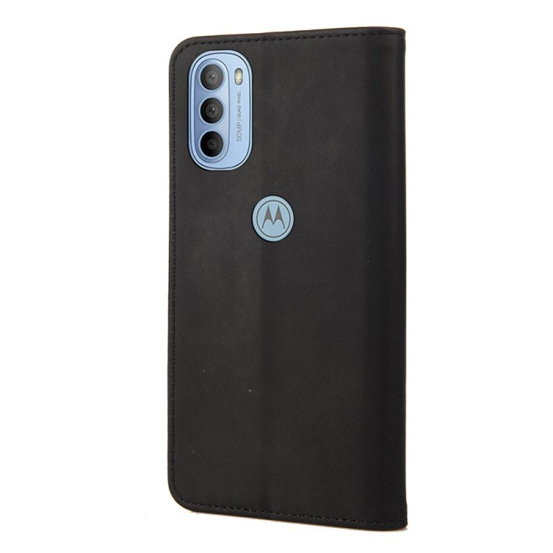 Folio Cover Moto G51 5G Custodia in pelle Effetto Pelle Business Bicolore