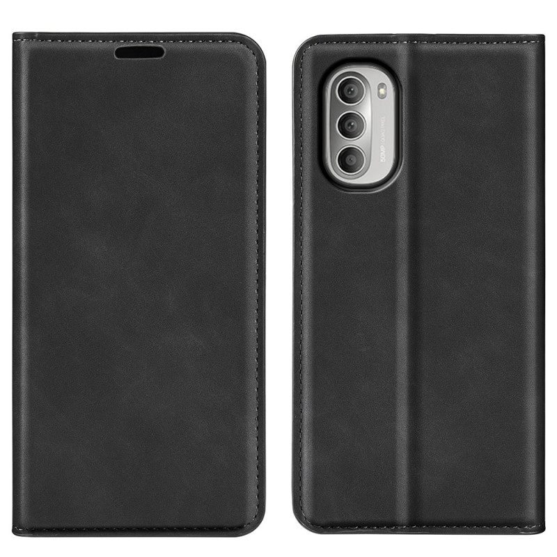 Folio Cover Moto G51 5G Custodia in pelle Effetto Pelle Morbida Seta