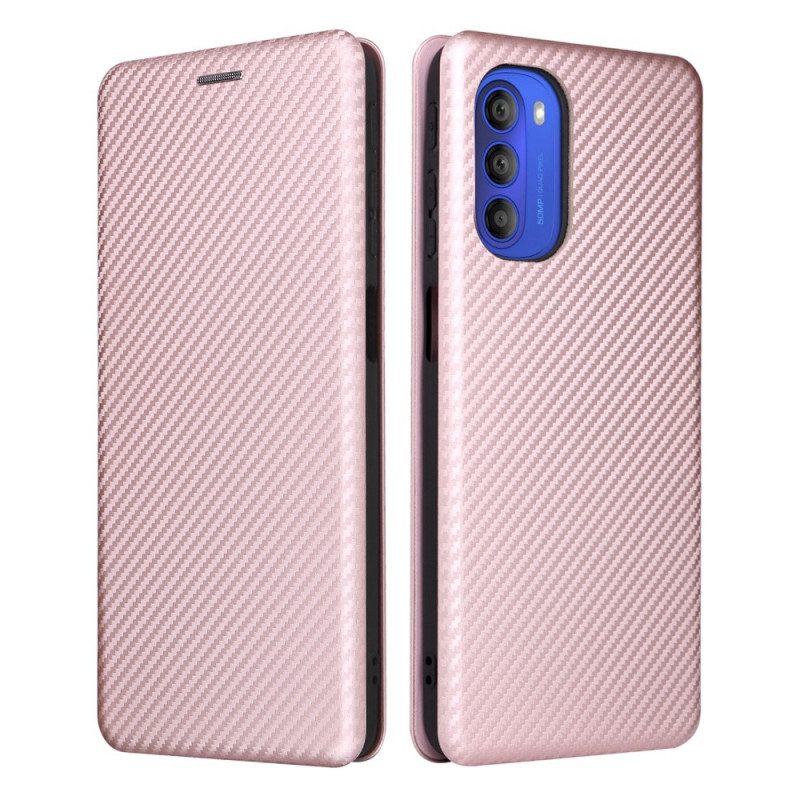 Folio Cover Moto G51 5G Custodia in pelle Silicone Colorato Al Carbonio