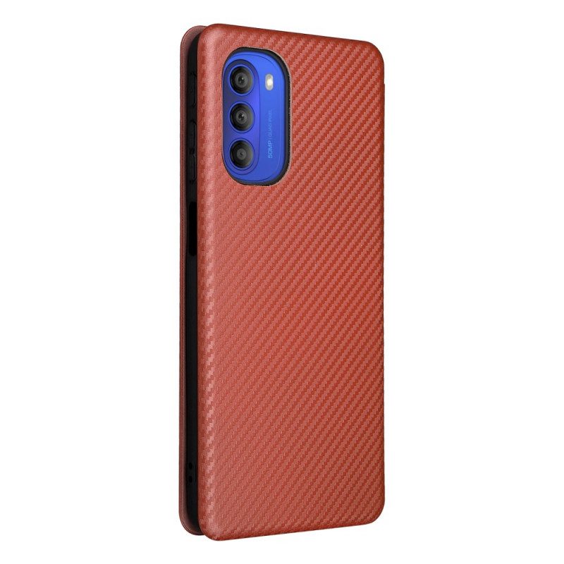 Folio Cover Moto G51 5G Custodia in pelle Silicone Colorato Al Carbonio