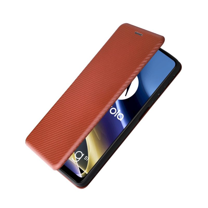 Folio Cover Moto G51 5G Custodia in pelle Silicone Colorato Al Carbonio