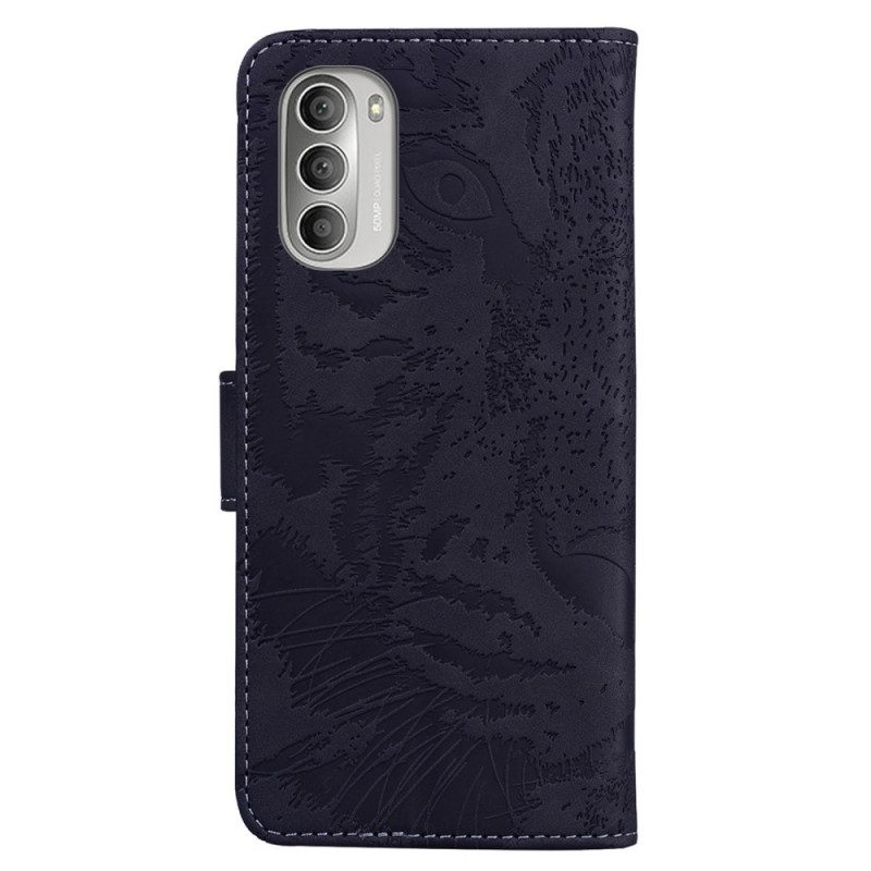 Folio Cover Moto G51 5G Stampa Faccia Di Tigre