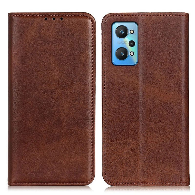 Folio Cover Realme GT Neo 3T / Neo 2 Custodia in pelle Pelle Crosta Eleganza