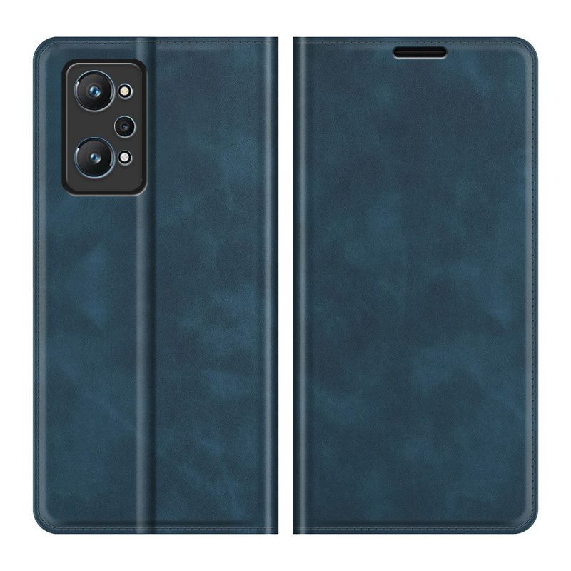 Folio Cover Realme GT Neo 3T / Neo 2 Custodia in pelle Effetto Pelle Morbida Seta