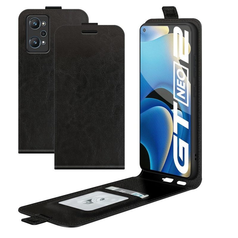 Folio Cover Realme GT Neo 3T / Neo 2 Custodia in pelle Patta Verticale Effetto Pelle