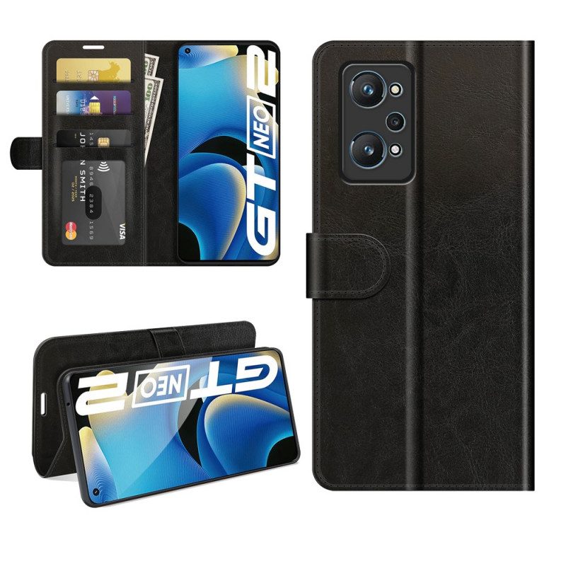 Folio Cover Realme GT Neo 3T / Neo 2 Effetto Pelle Di Design