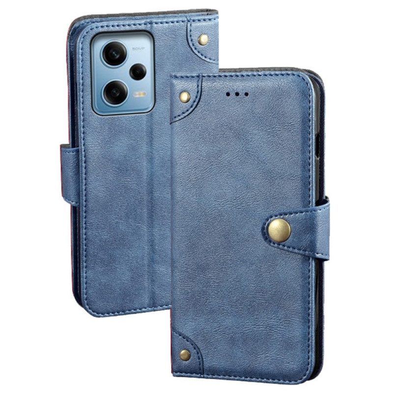 Custodia in pelle Xiaomi Redmi Note 12 Pro Bottone Magnetico